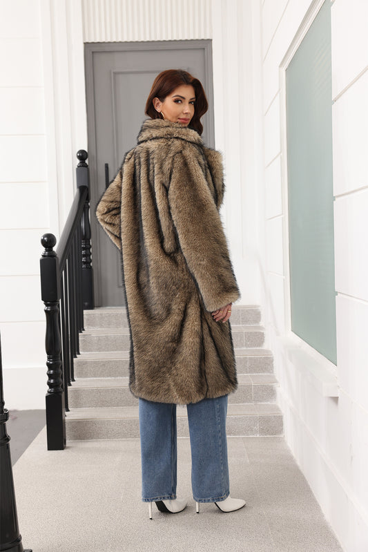 Long Women Clothing Faux Fur Coat Thickened Young Fur Coat Fashionable Jacket - Iyanka
