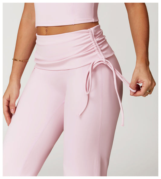 Folding High Waist Flared Pants Nude Feel Wide Leg Slimming Trousers Outdoor Running Fitness Sports Flared Pants - Iyanka