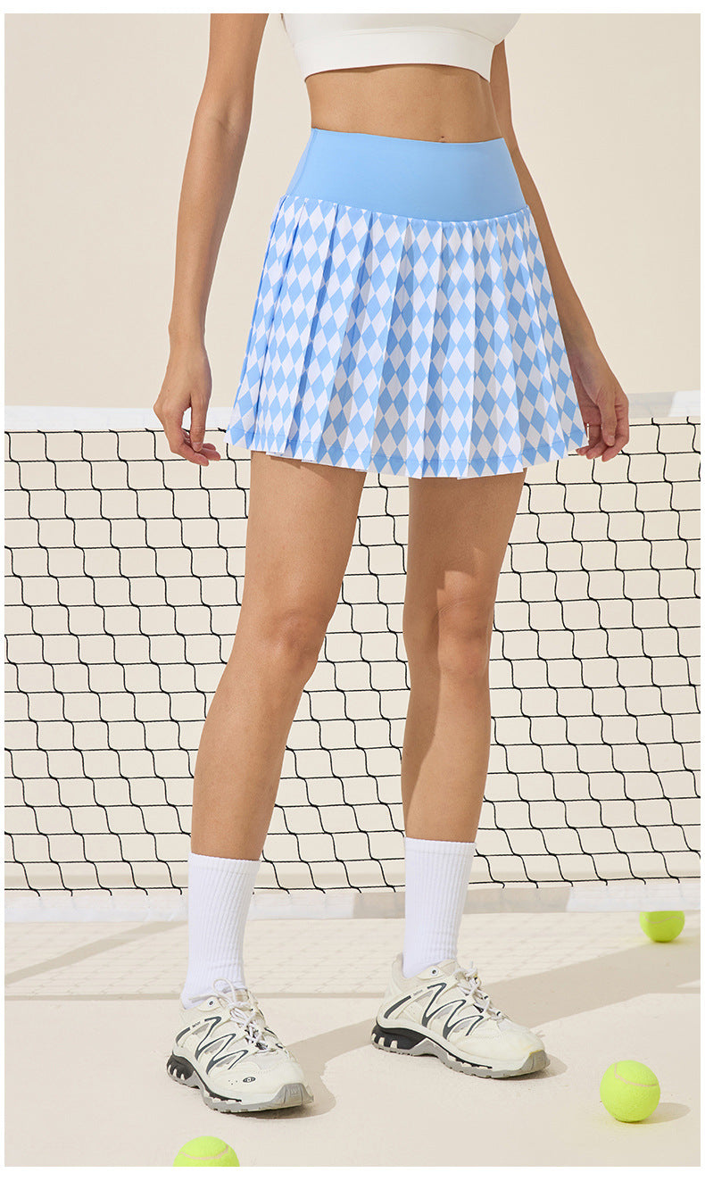 Women Summer High Waist Sports Pleated Skirt with Lining Anti Exposure Quick-Drying Tennis Skirt Casual All Match Yoga Skirt - Iyanka