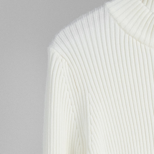 Stand up Collar Slim Fit Long Sleeved Coat Autumn Winter Double Zipper Cardigan Thermal Knitting Coat for Women - Iyanka