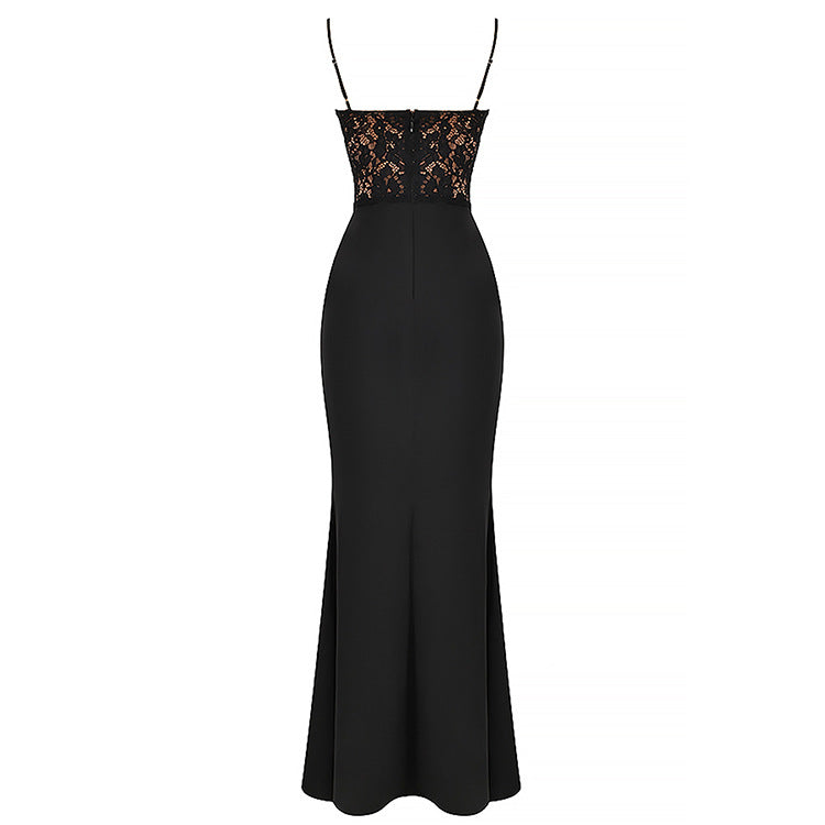 Summer Women Clothing Lace Sexy High Waist Dress Strap Fishtail Dress - Iyanka