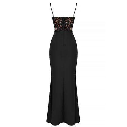 Summer Women Clothing Lace Sexy High Waist Dress Strap Fishtail Dress - Iyanka