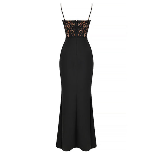 Summer Women Clothing Lace Sexy High Waist Dress Strap Fishtail Dress - Iyanka