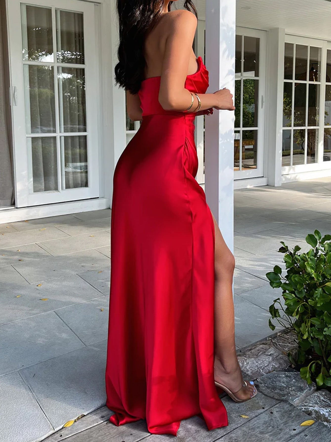 Women Summer Elegant Evening Solid Maxi Dress - Iyanka