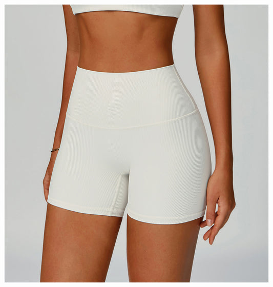 Threaded Tight Yoga Shorts High Waist Hip Lift High Intensity Sports Workout Clothes Outdoor Running Shorts - Iyanka