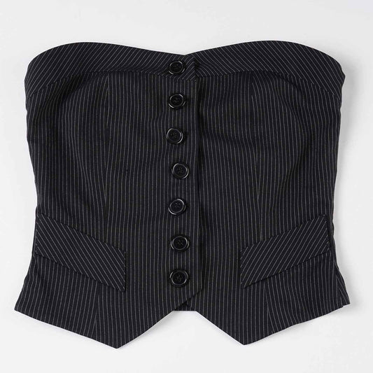 Women’s Summer Slim Fit Off-Shoulder Striped Tube Top – Asymmetric Hem