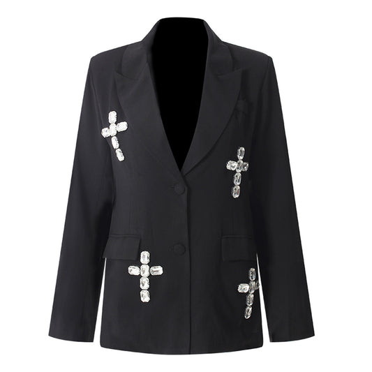 Special Interest Design High Grade European Crystal Rhinestone Beaded Adult Women Loose Blazer - Iyanka