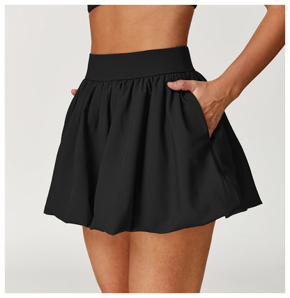 Quick Drying Tennis Skirt Anti Exposure Bottom Breathable Pocket Pettiskirt Running Sports Skirt - Iyanka