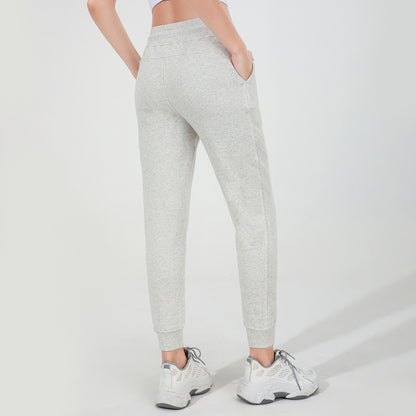 Autumn Winter Exercise Outfit Drawstring Loose Fleece Lock Warm Yoga Pants Casual Elastic Waist Sweatpants for Women - Iyanka