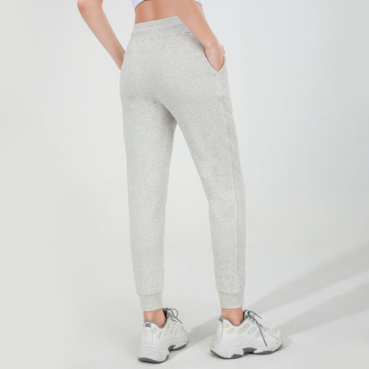Autumn Winter Exercise Outfit Drawstring Loose Fleece Lock Warm Yoga Pants Casual Elastic Waist Sweatpants for Women - Iyanka