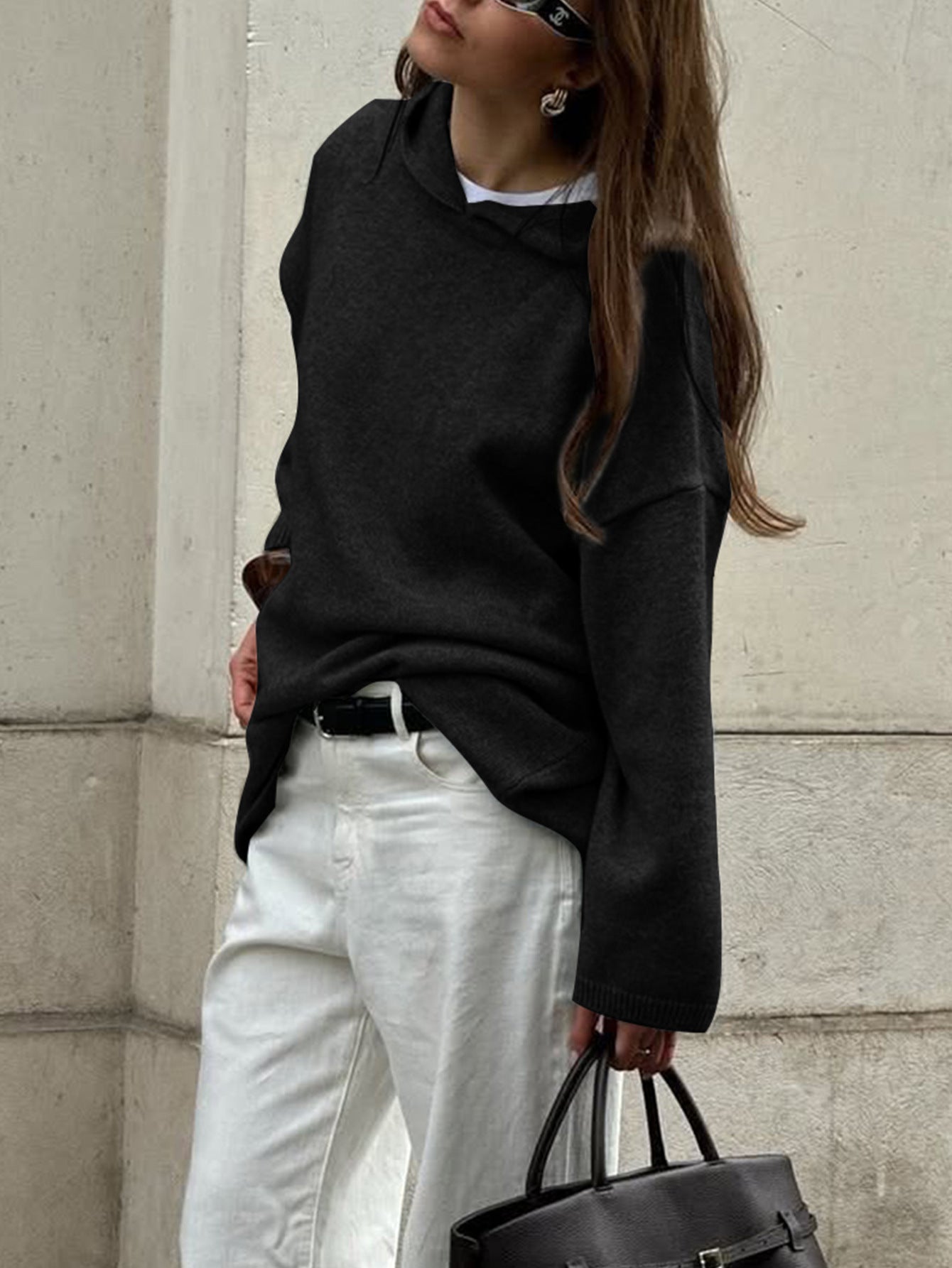 Casual Minimalist Long Sleeve Hooded Sweater Woolen - Iyanka