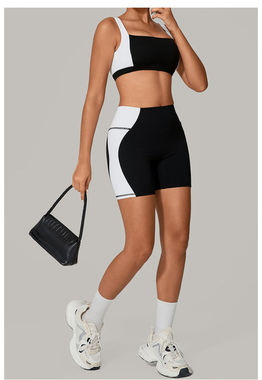 Autumn Sand Backless Yoga Clothes Color Matching Tight Quick Drying Fitness Clothes Medium Tenacity Sports - Iyanka