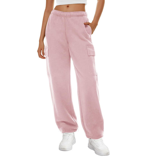 Autumn Winter Women Wide Leg Sweatpants Elastic Waist Loose Casual Workwear Trousers - Iyanka