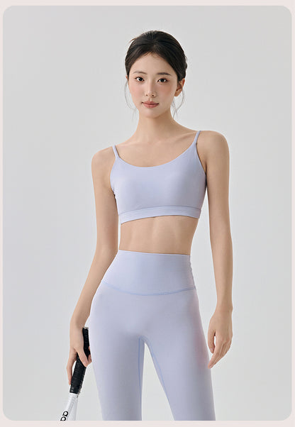 Beauty Back Yoga Underwear Semi Fixed Diamond Cup Women Spaghetti Strap Sports Fitness Clothes Bra - Iyanka