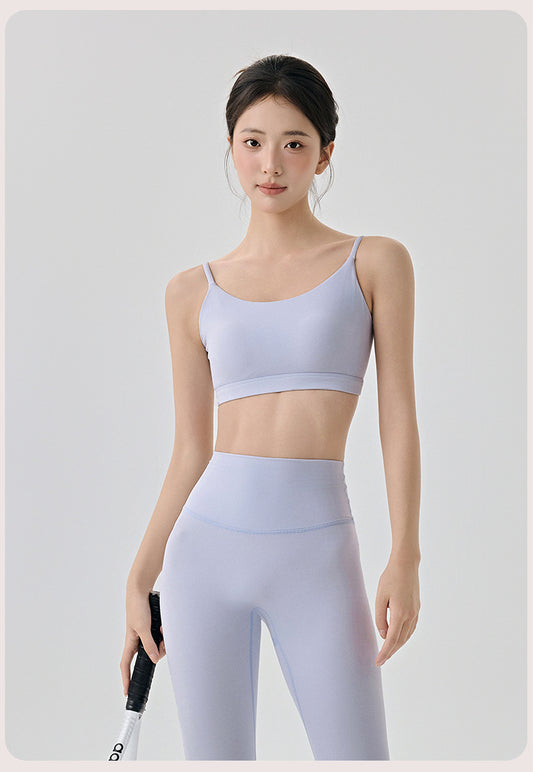 Beauty Back Yoga Underwear Semi Fixed Diamond Cup Women Spaghetti Strap Sports Fitness Clothes Bra - Iyanka