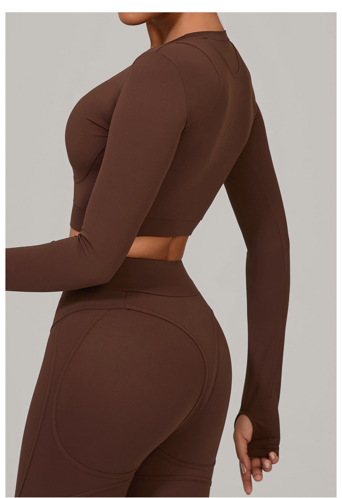Autumn Sand Brushed Long Sleeve Yoga Clothes High Strength Workout Clothes Pilates Running Sport Long Sleeve Top - Iyanka