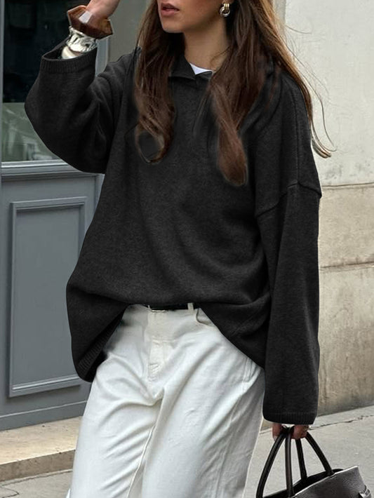 Casual Minimalist Long Sleeve Hooded Sweater Woolen - Iyanka