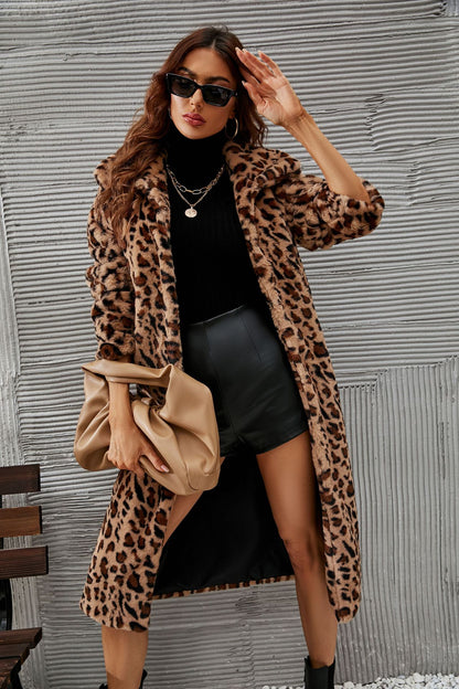 Casual Square Collar Faux Fur Overcoat Plush Long Coat Autumn Winter Coat Women - Iyanka