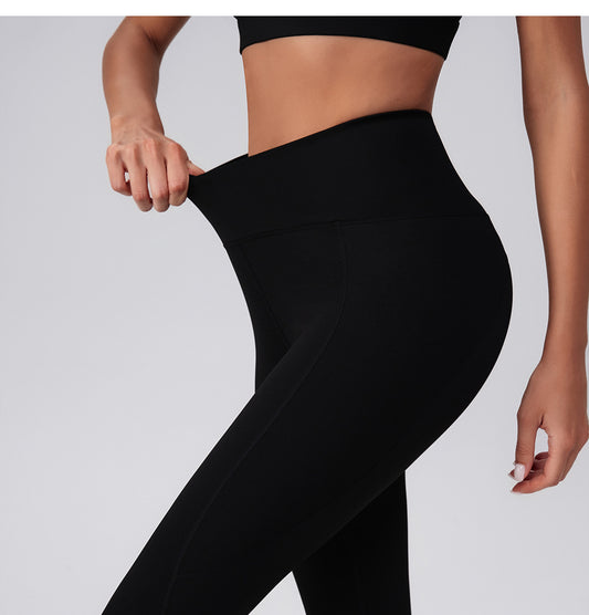 Yoga Wear Lace One Shoulder Bra off Shoulder Sports Vest Women Cross High Waist Fitness Pants - Iyanka