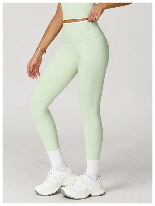 Nude Feel Yoga Pants High Waist Contrast Color Quick Drying Trousers Sports Running Fitness Sports Tights - Iyanka