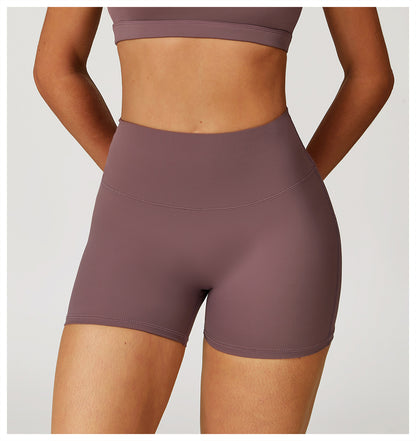 Nude Feel Yoga Shorts Women High Waist Quick Drying Skinny Slimming Shorts Running Exercise Workout Pants - Iyanka