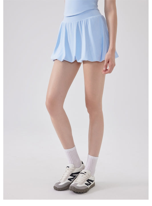 Nude Feel Girl Tennis Skirt High Waist Anti Exposure Bottom Breathable Pocket Puffy Running Sports Skirt - Iyanka