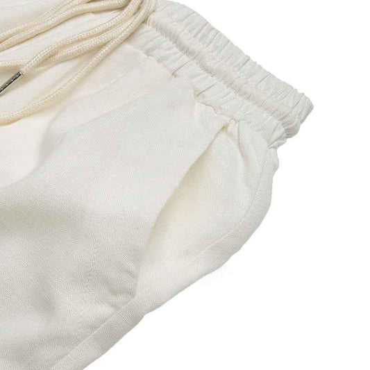 Women’s Summer Elegant White Lace-Up High Waist Trousers