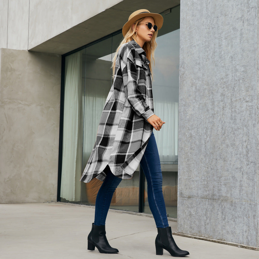 Women Clothing Mid Length Wind Coat Single Breasted Pocket Retro Coat for Women - Iyanka