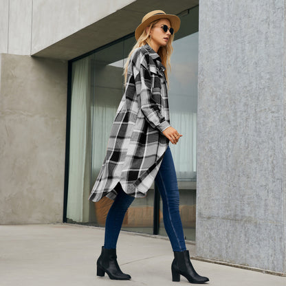 Women Clothing Mid Length Wind Coat Single Breasted Pocket Retro Coat for Women - Iyanka