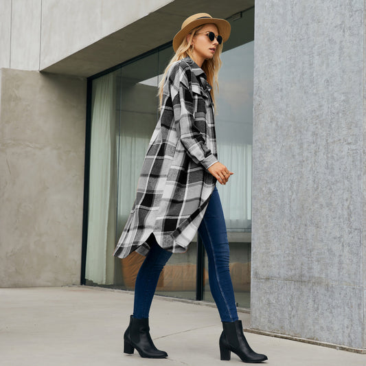 Women Clothing Mid Length Wind Coat Single Breasted Pocket Retro Coat for Women - Iyanka