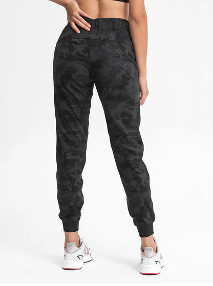 Spring Summer Elastic Lace-up Waist Yoga Pants Simple Straight Sports Casual Elastic Ankle-Tied Cropped Pants for Women - Iyanka