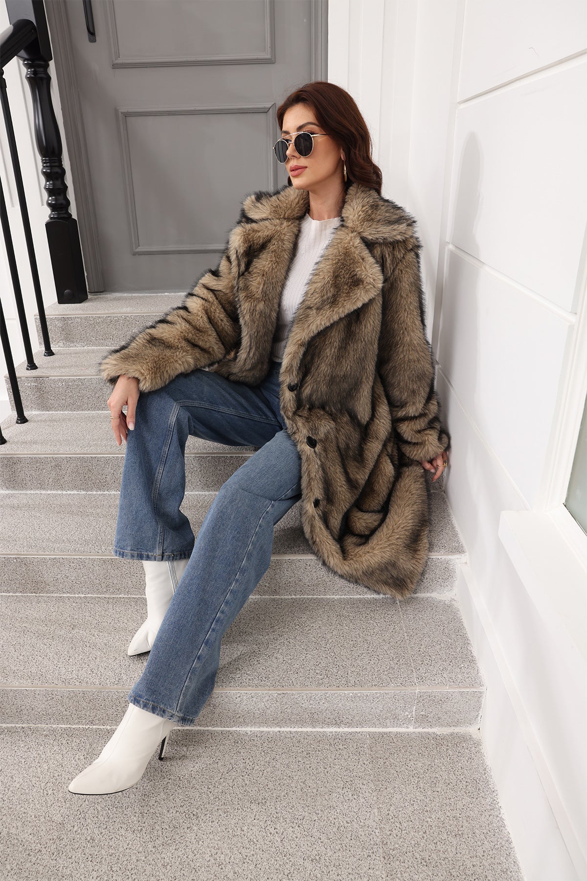 Long Women Clothing Faux Fur Coat Thickened Young Fur Coat Fashionable Jacket - Iyanka