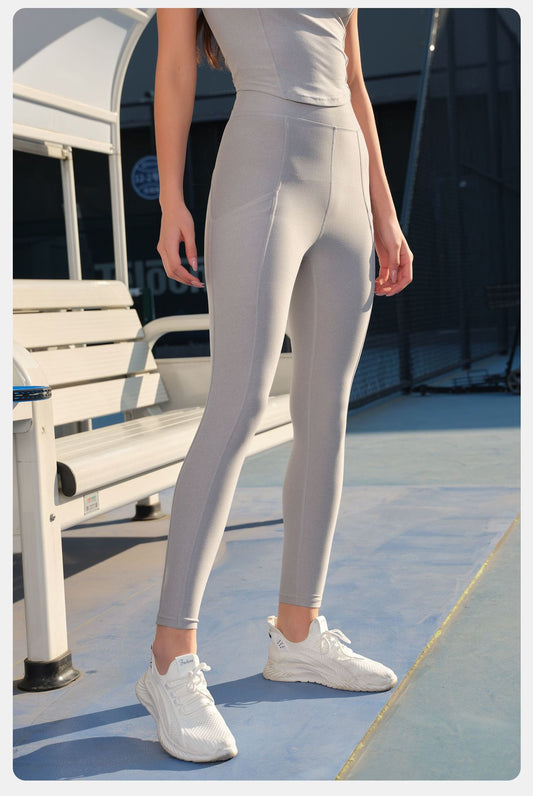 High Elastic Sleeveless Yoga Vest High Waist Hip Lift Double Side Pocket Yoga Pants Sports Yoga Set Women - Iyanka