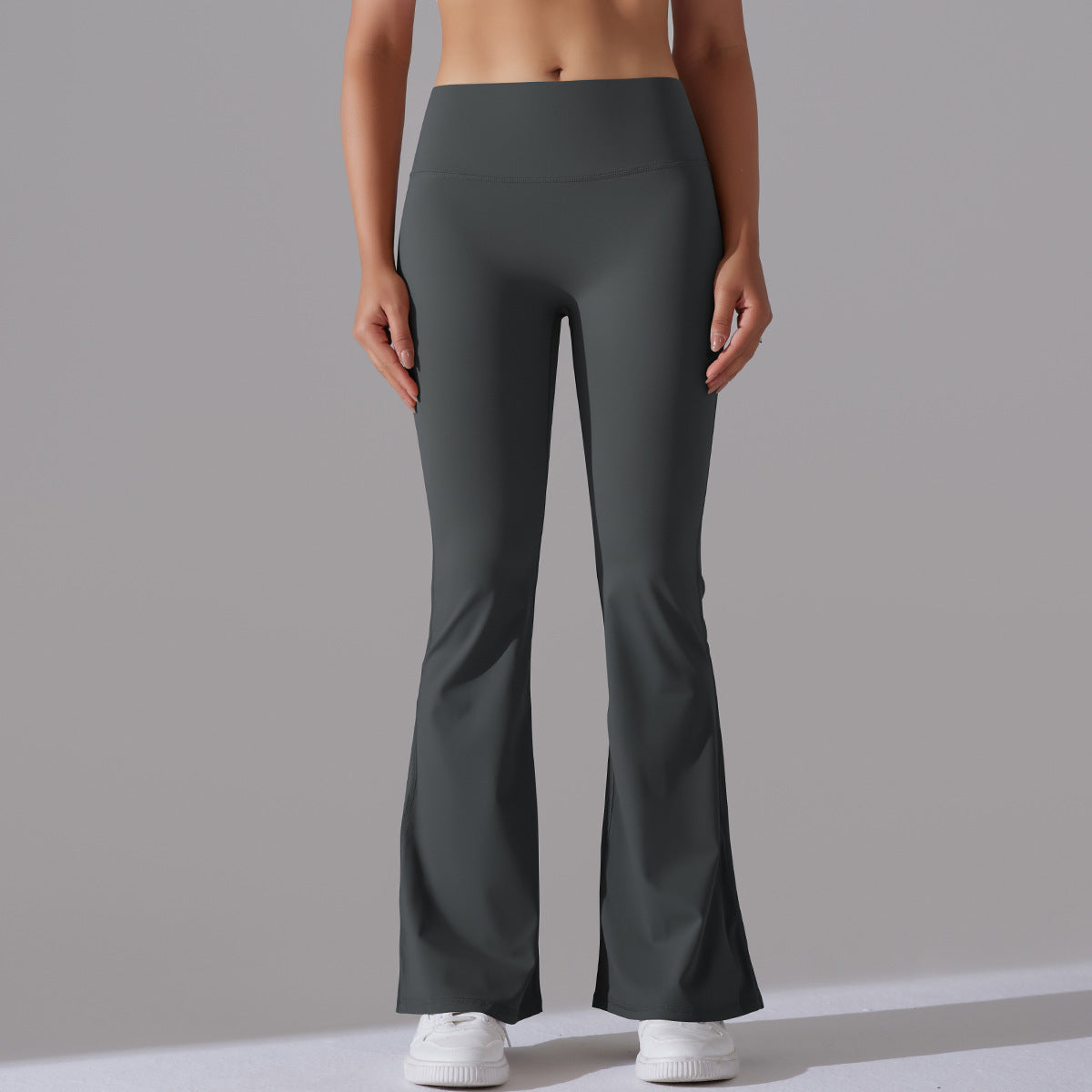 Classic Solid Color Bell Bottom Pants Yoga Pants Women Slim Fit Hip High Waist Elastic Training Wide Leg Pants Fitness Pants - Iyanka