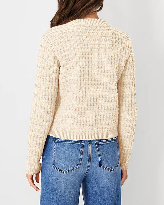 Fall Women Clothing Solid Color Office Knitted Cardigan Casual Sweater Coat - Iyanka