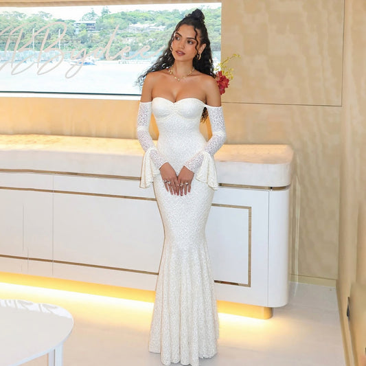 Summer Women Sexy off the Shoulder Dress High Waist Figure Flattering Sheath Dress