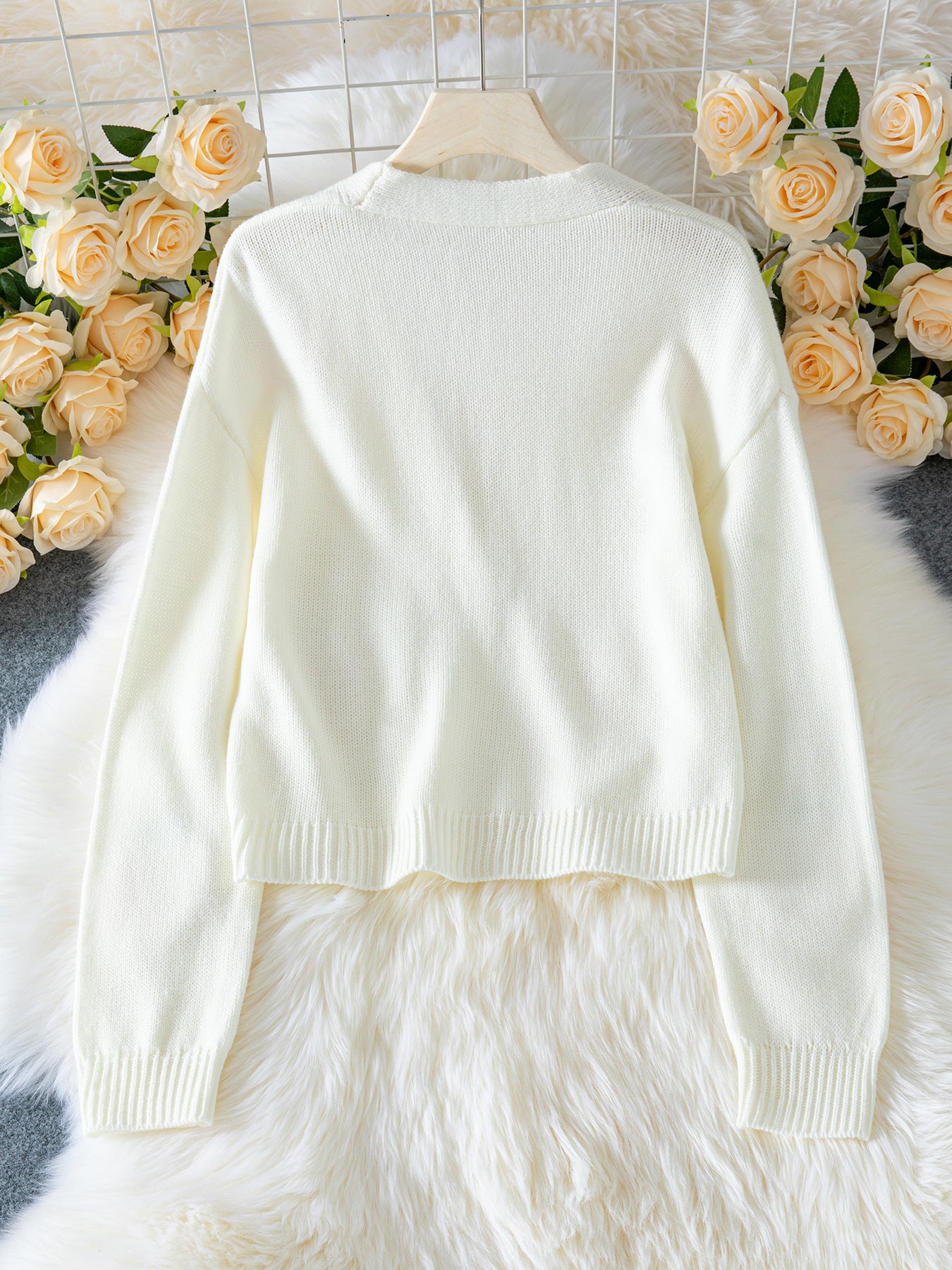 3D Strawberry Pattern Women Elegant Sweater Cardigan Autumn Winter Button Long Sleeve Sweater - Iyanka