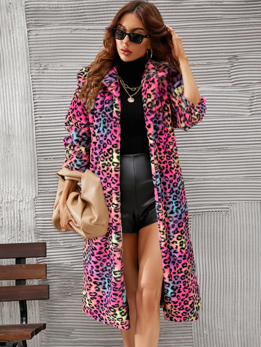 Casual Square Collar Faux Fur Overcoat Plush Long Coat Autumn Winter Coat Women - Iyanka