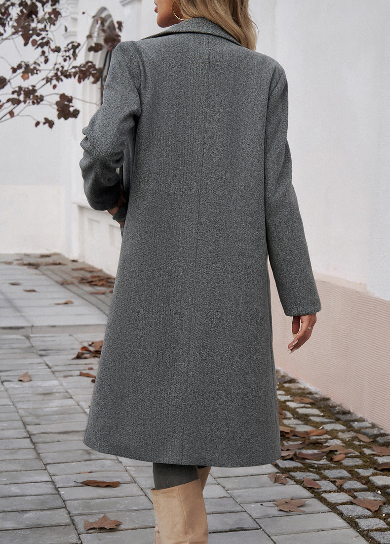Autumn Winter Office Collared Cardigan Coat Women Clothing - Iyanka