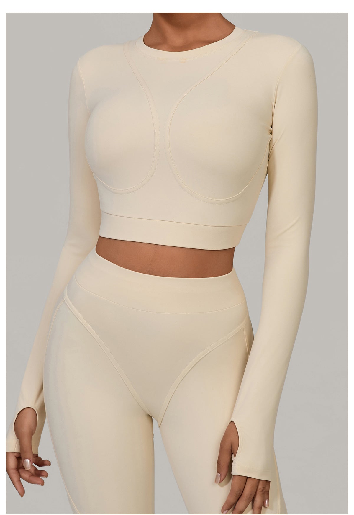 Autumn Sand Brushed Long Sleeve Yoga Clothes High Strength Workout Clothes Pilates Running Sport Long Sleeve Top - Iyanka