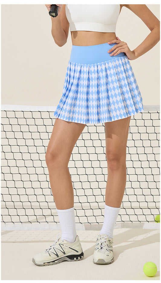 Women Summer High Waist Sports Pleated Skirt with Lining Anti Exposure Quick-Drying Tennis Skirt Casual All Match Yoga Skirt - Iyanka