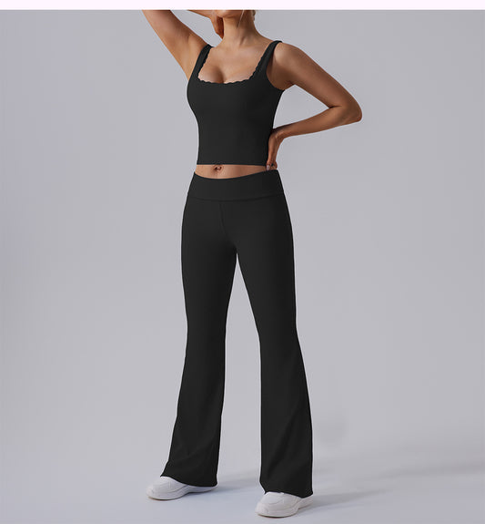 High Waist Tight Yoga Bell Bottom Pants Wide Leg Outerwear Bell-Bottom Pants Women Hip Lifting Casual Fitness Running Workout Pants - Iyanka