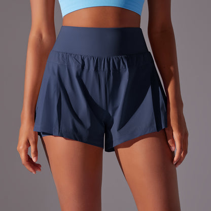 Cool Feeling Tennis Pants Waist Tight Slimming Leggings Running Fitness Pants Solid Color Skin Friendly Sports Yoga Shorts for Women - Iyanka