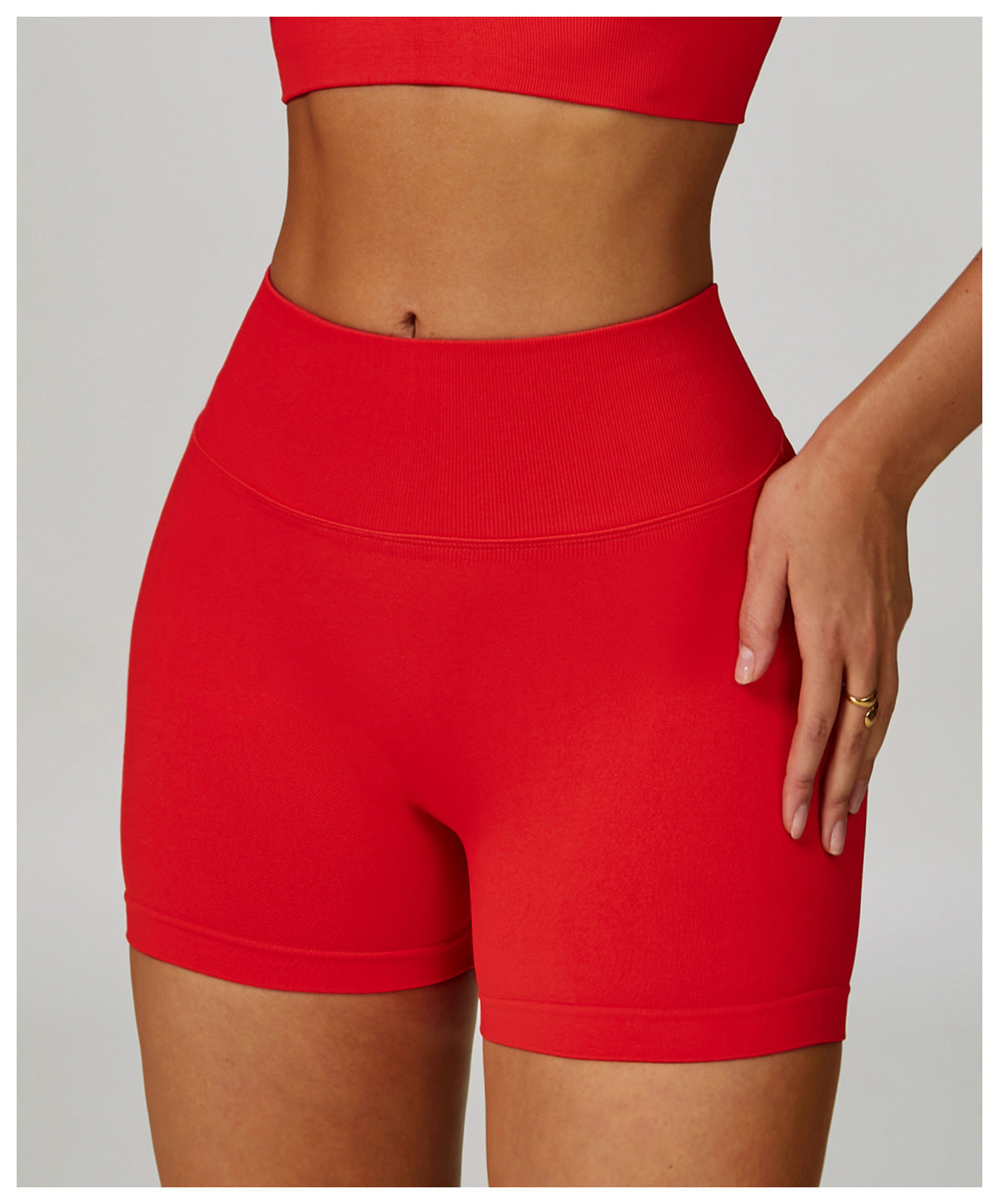 Seamless Knitted Tight Yoga Shorts Women V Shaped Waist Outer Wear Running Sports Quick Drying Fitness Pants - Iyanka