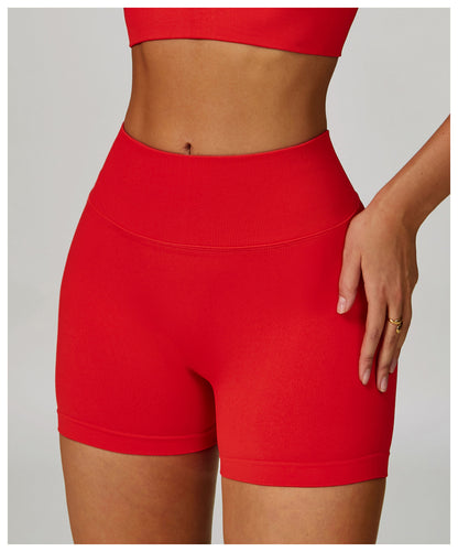 Seamless Knitted Tight Yoga Shorts Women V Shaped Waist Outer Wear Running Sports Quick Drying Fitness Pants - Iyanka
