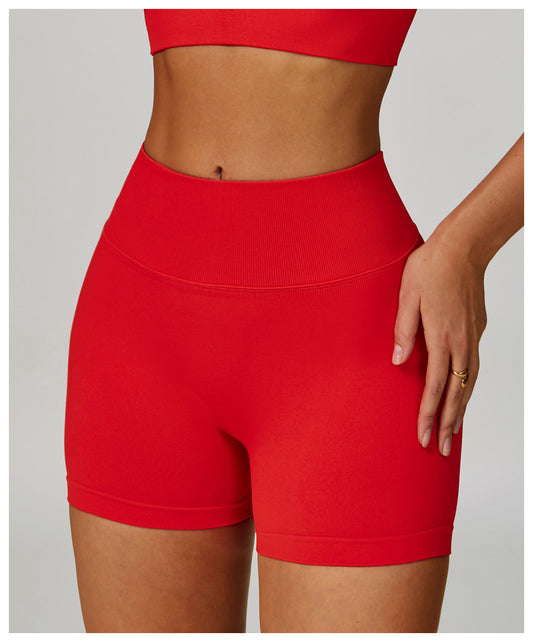 Seamless Knitted Tight Yoga Shorts Women V Shaped Waist Outer Wear Running Sports Quick Drying Fitness Pants - Iyanka