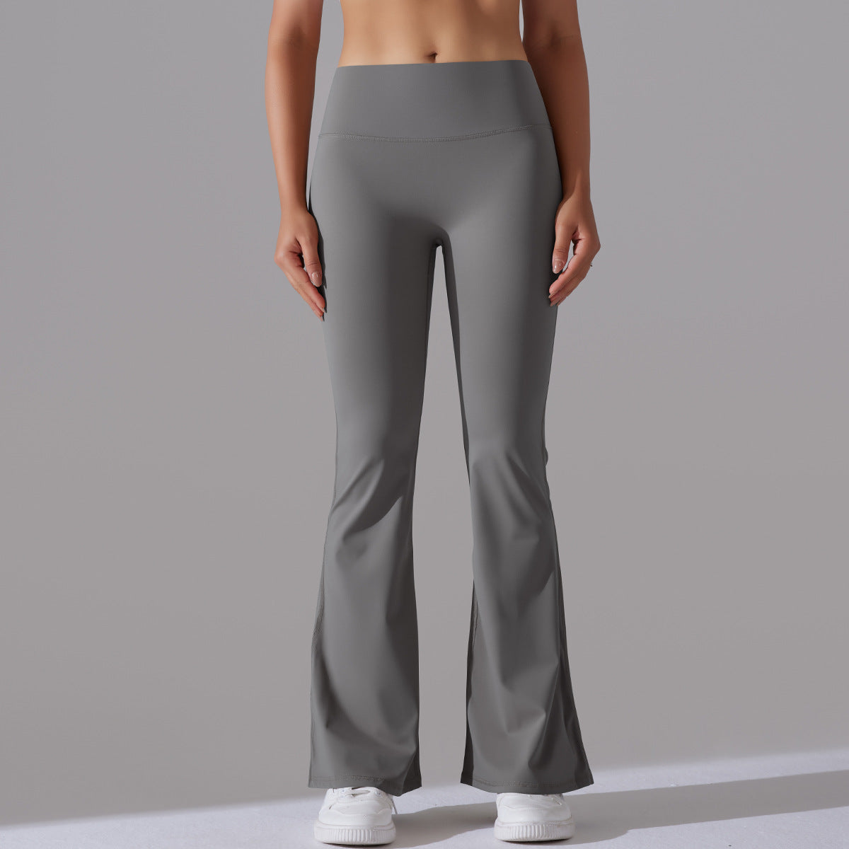 Classic Solid Color Bell Bottom Pants Yoga Pants Women Slim Fit Hip High Waist Elastic Training Wide Leg Pants Fitness Pants - Iyanka
