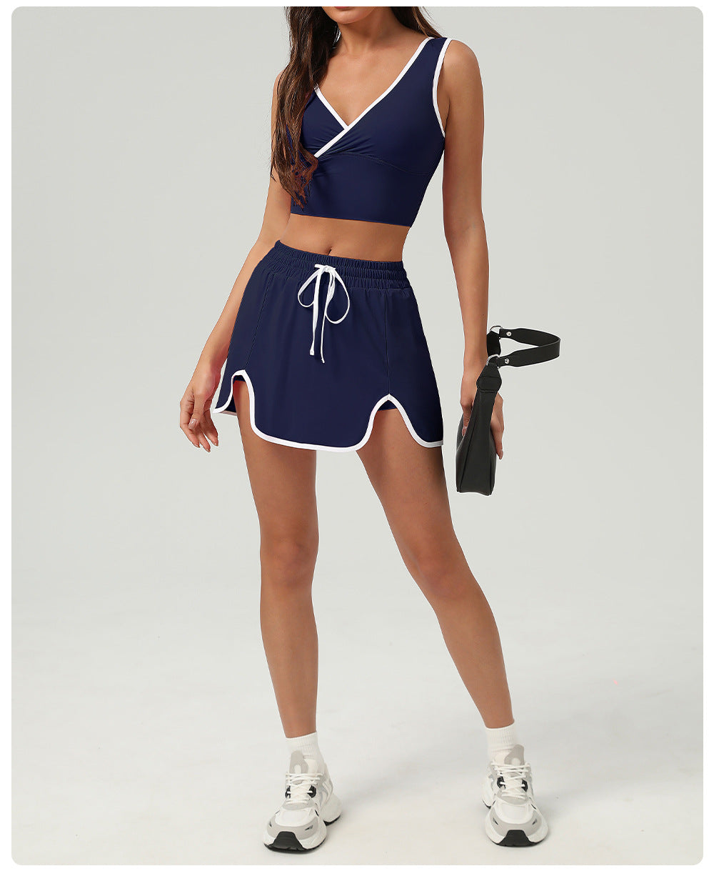 Summer Sports Casual Suit Running Exercise Vest Short Skirt Golf Suit Badminton Tennis Women - Iyanka