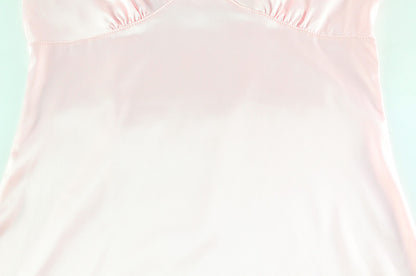 Summer V neck Lace Edge Dress Satin Skin Friendly Sexy Pink Sling Pajamas - Iyanka
