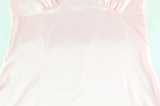 Summer V neck Lace Edge Dress Satin Skin Friendly Sexy Pink Sling Pajamas - Iyanka